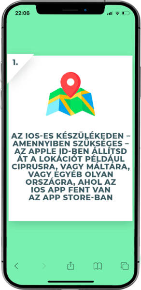 Az iOS-es készülékeden – amennyiben szükséges – az Apple ID-ben állítsd át a lokációt